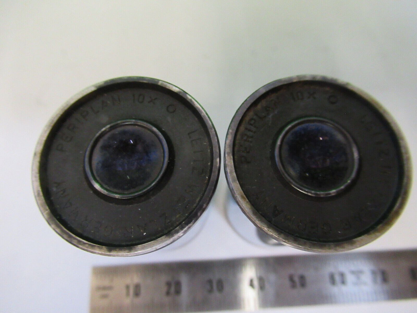 LEITZ WETZLAR EYEPIECE PAIR 10X OPTICS MICROSCOPE PART AS PICTURED W4-A-51