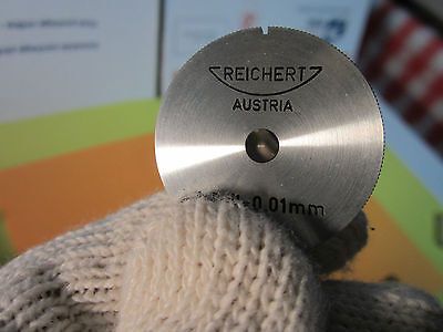 MICROSCOPE PART METROLOGY REICHERT AUSTRIA RETICLE TEIL 0.01 mm OPTICS BIN#24-77