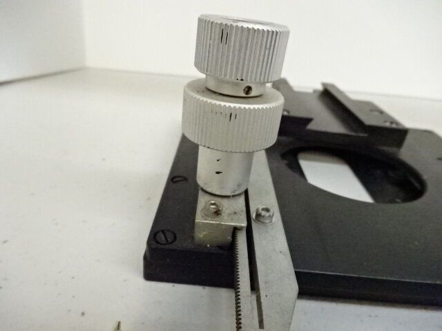 FOR PARTS MICROSCOPE STAGE SPECIMEN TABLE MICROMETER XY UNKNOWN AS IS #TC1-H