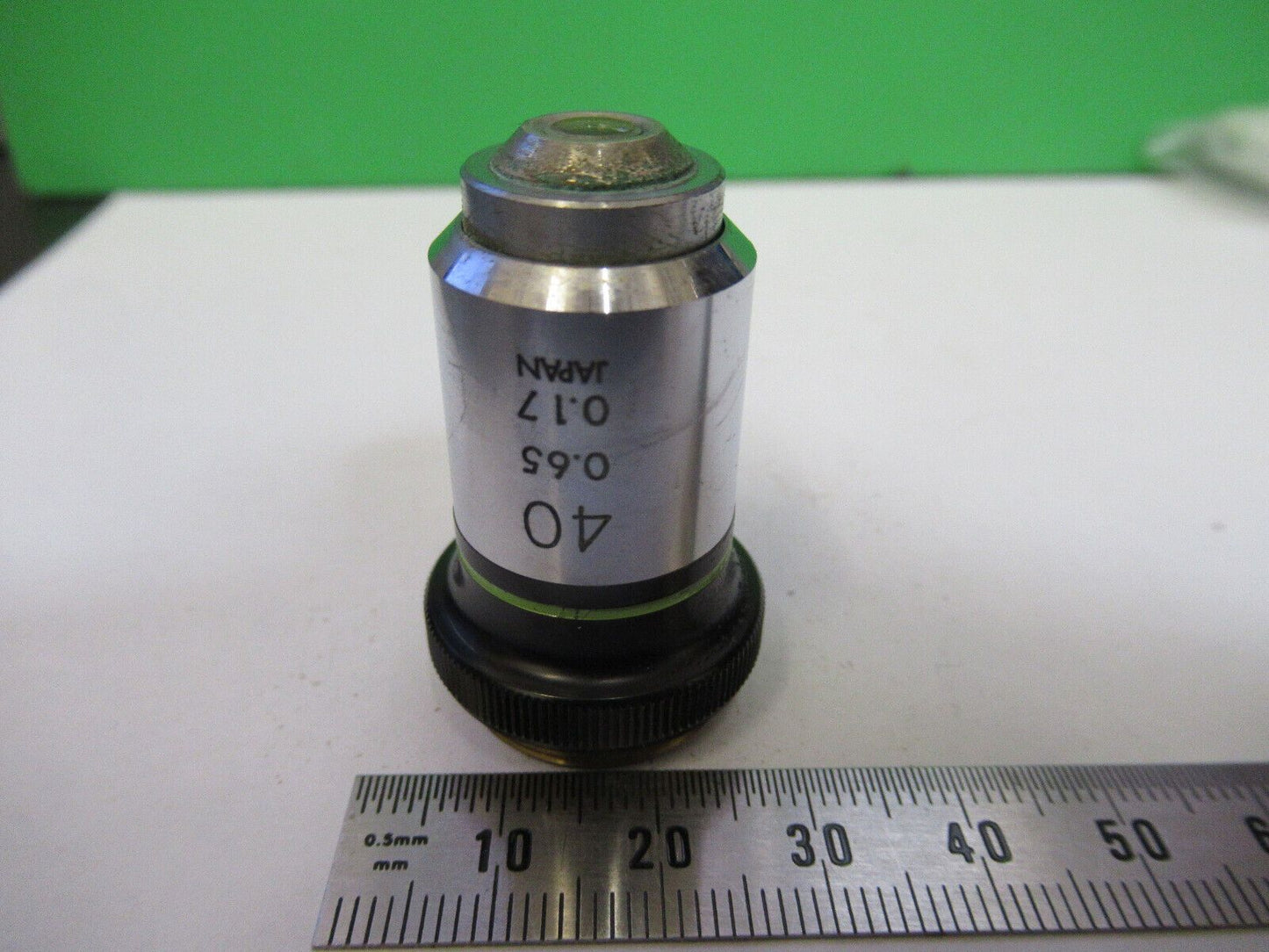 MICROSCOPE PART OBJECTIVE OLYMPUS JAPAN 40X LENS OPTICS AS PICTURED #Z6-A-29