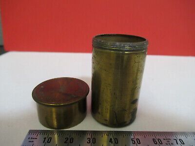 ANTIQUE BAUSCH LOMB BRASS EMPTY OBJECTIVE CAN MICROSCOPE PART AS PIC &nB7-A-29