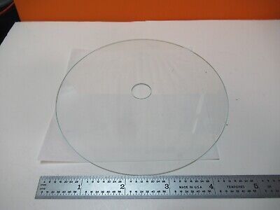 LARGE OPTICAL GLASS DISC HOLED MIL SPEC RARE OPTICS AS PICTURED &FT-5-59