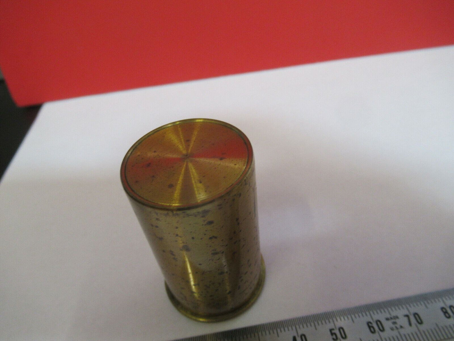 EMPTY BRASS CONTAINER for MICROSCOPE OBJECTIVE PART AS PICTURED #B7-A-72