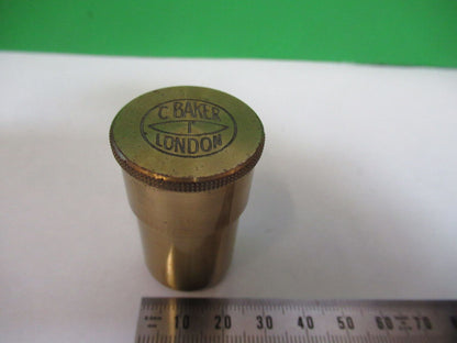 ANTIQUE EMPTY BRASS CAN for OBJECTIVE BAKER MICROSCOPE PART AS PICTURED &Z7-A-35