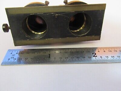 ANTIQUE BRASS STEREO OBJECTIVES OPTICS MICROSCOPE PART AS PICTURED &7B-B-80