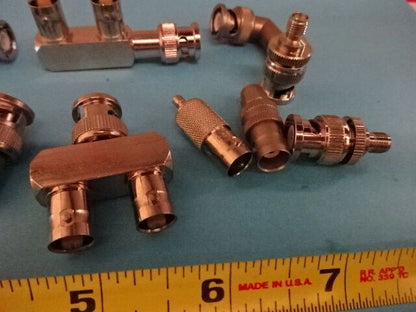 LOT BNC CONNECTOR ADAPTERS  RF MICROWAVE FREQUENCY AS PICTURED AS IS #B6H-14-1