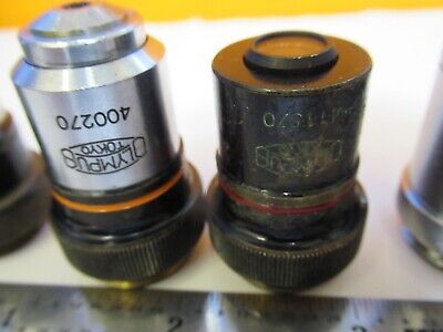 LOT 5 EA OBJECTIVE LENSES OPTICS MICROSCOPE PART AS PICTURED &17-FT-87