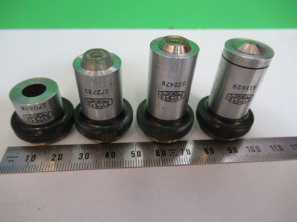 OLYMPUS JAPAN LOT OBJECTIVES 4 10 40 100X MICROSCOPE PART AS PICTURED R1-A-19