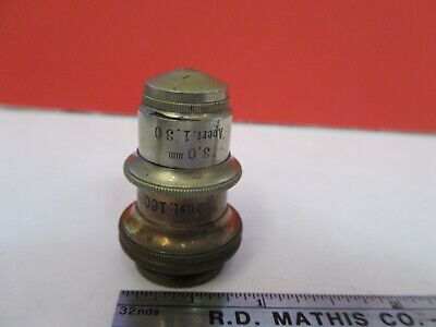 ANTIQUE CARL ZEISS GERMANY OBJECTIVE 3mm MICROSCOPE PART AS PICTURED &8Z-A-124