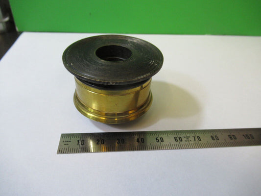 ANTIQUE BRASS CROUCH UK POLARIZER POL LENS  MICROSCOPE PART AS PICTURED &22-A-01