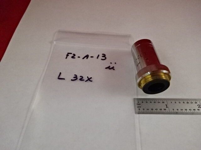 MICROSCOPE PART OBJECTIVE LEITZ WETZLAR GERMANY L32X OPTICS AS IS #F2-A-13