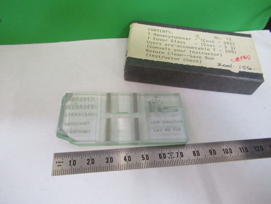 LEVY CHAMBER HEMACYTOMETER NEUBAUER SLIDE MICROSCOPE PART AS PICTURED &Z7-A-50