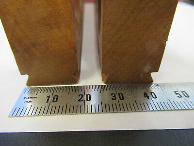 ANTIQUE BAUSCH LOMB WOOD HOLDERS for cabinet MICROSCOPE PART AS PICTURED P8-A-52