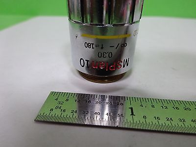 MICROSCOPE PART OBJECTIVE OLYMPUS MSPLAN 10X OPTICS AS IS BIN#72-M-19i