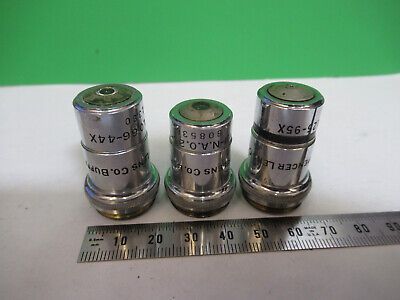 AO SPENCER LOT 3 ea OBJECTIVE 10X 44X 95X  MICROSCOPE PART AS PICTURED &3-C-10