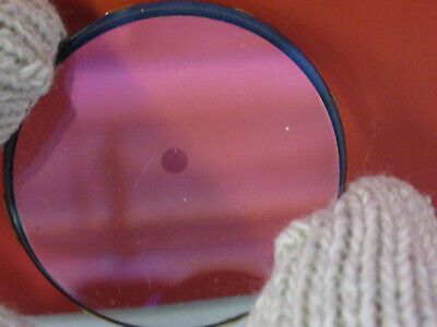 OPTICAL COATED LENS MIL SPEC HOLED COATING RARE OPTICS AS PICTURED &87-FT-57