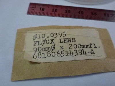 OPTICAL CONVEX LENS PL CX 90 mm diameter 200 mm FL OPTICS AS PICTURED &90-B-10