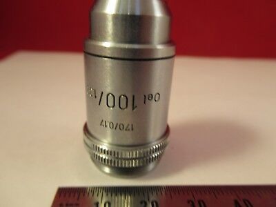 LEITZ WETZLAR GERMANY OBJECTIVE 100X /170 MICROSCOPE OPTICS AS PICTURED &FT-4-41