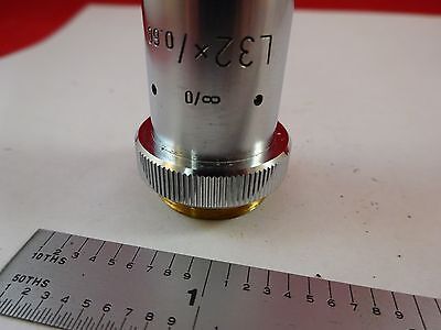 MICROSCOPE PART OBJECTIVE LEITZ L32X OPTICS AS IS BIN#K8-B-13