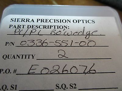 LOT 2 EA OPTICAL FLAT SIERRA PRECISION AS IS LASER OPTICS ii BIN#20