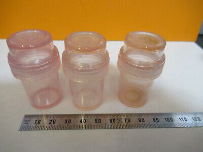 LOT 3 EA PLASTIC AO EMPTY CANS AMERICAN OPTICS MICROSCOPE AS PICTURED &P6-A-19