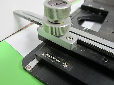 MICROSCOPE PART LEITZ GERMANY STAGE TABLE MICROMETER FOR PARTS BIN#A7