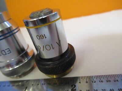 LOT 2 EA OBJECTIVE 10X 40X JAPAN OPTICS MICROSCOPE PART as pictured &A4-FT-92