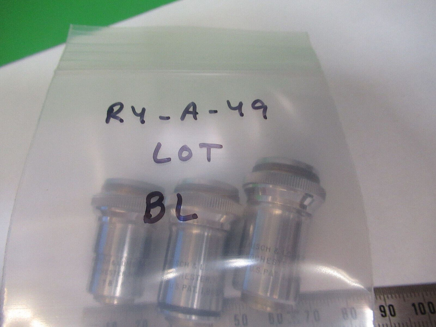 LOT 3 ea OBJECTIVES BAUSCH LOMB MICROSCOPE PART AS PICTURED &R4-A-49