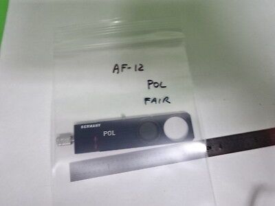 MICROSCOPE PART LEITZ WETZLAR GERMANY POLARIZER SLIDE POL OPTICS AS IS B#AF-12