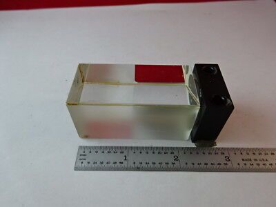 MICROSCOPE PART ZEISS GERMANY BLOCK PRISM GLASS MOUNTED OPTICS AS IS #88-46