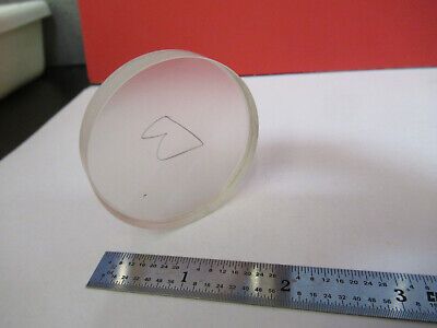 OPTICAL GLASS round flat block polished dull sides OPTICS AS PICTURED &B1-A-80