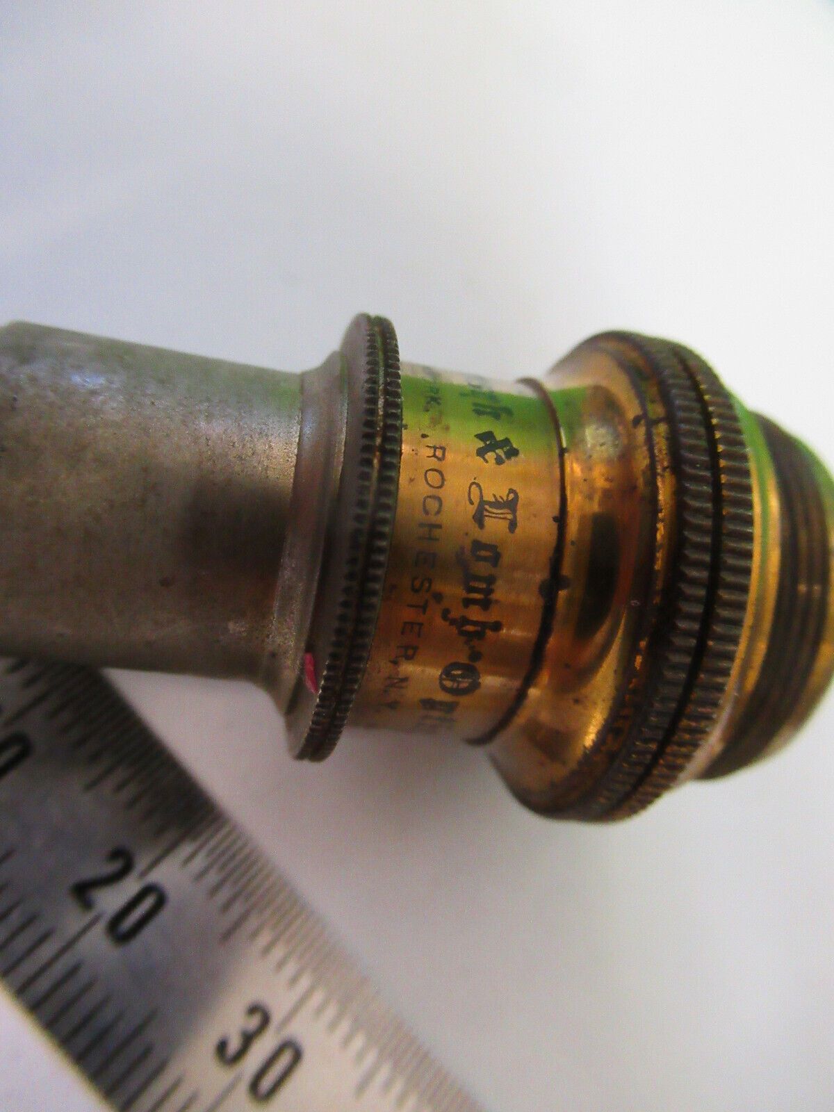 ANTIQUE BRASS 1/12 BAUSCH LOMB OBJECTIVE MICROSCOPE PART AS PICTURED #W5-B-29