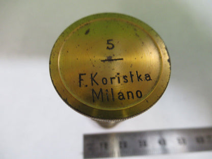 EMPTY ANTIQUE BRASS OBJECTIVE CAN KORISTKA MILANO MICROSCOPE AS PICTURED G7-A-10