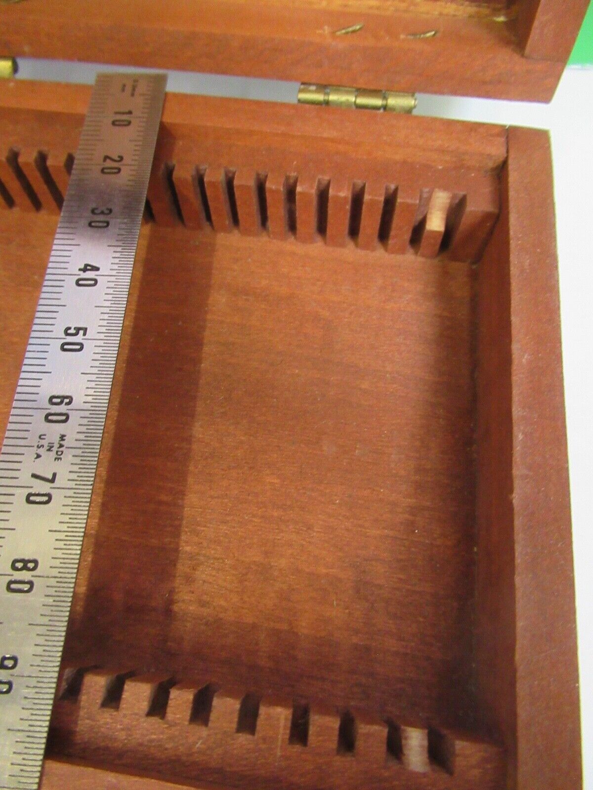 ANTIQUE SPENCER WOOD BOX SLIDE HOLDER MICROSCOPE PART AS PIC A5-B-28