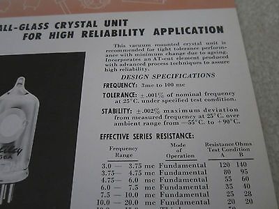 VINTAGE BROCHURE LEAFLET BLILEY BG7 60's 503A QUARTZ CRYSTAL FREQUENCY CONTROL