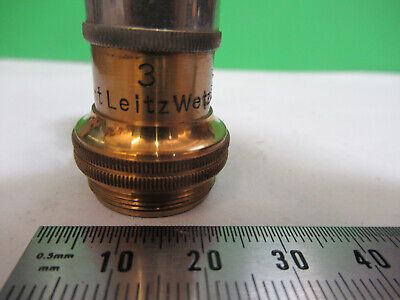 ANTIQUE ERNST LEITZ 10X "3" OBJECTIVE  MICROSCOPE PART AS PICTURED Z1-A-57