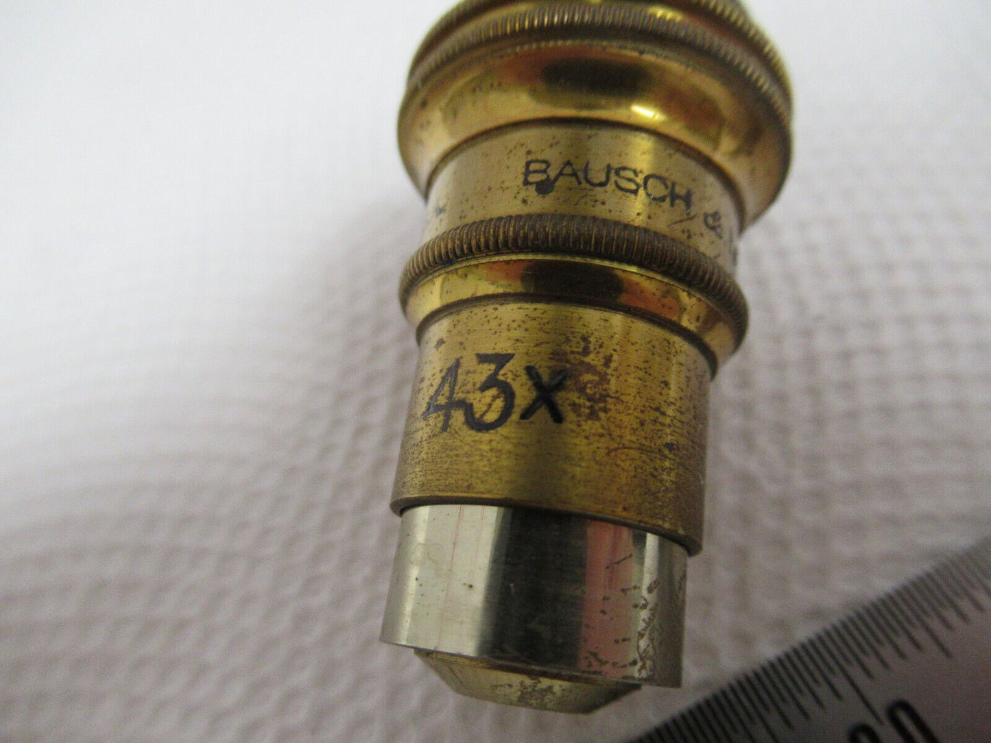 OPTICAL VINTAGE MICROSCOPE OBJECTIVE 43X BAUSCH LOMB OPTICS AS PICTURED W1-A-79