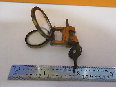 ANTIQUE BRASS LENS + PRISM ASSEMBLY RARE MICROSCOPE PART AS PICTURED &7B-B-31