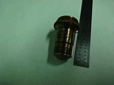 MICROSCOPE PART OBJECTIVE VINTAGE BRASS SPENCER 10X OPTICS AS IS #B2-M-15