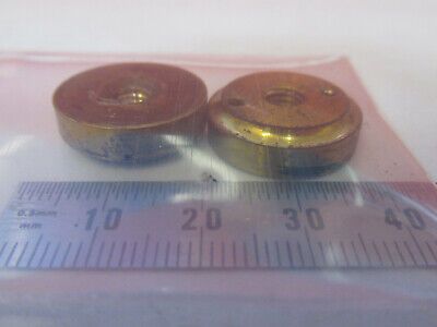 ANTIQUE BRASS BAUSCH LOMB SPANNER NUT PAIR MICROSCOPE PART AS PICTURED &F6-B-117