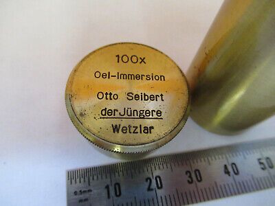 OTTO SEIBERT GERMANY EMPTY BRASS OBJECTIVE CAN 100X MICROSCOPE PART  &H1-B-05