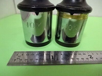 ANTIQUE PAIR SPENCER 10 10X EYEPIECE MICROSCOPE PART OPTICS AS PICTURED &5-A-17