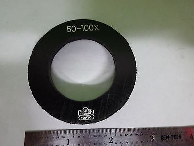 MICROSCOPE PART STEREO LENS 50-100X NIPPON KOGAKU OPTICS AS IS BIN#11-A-17