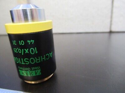 ZEISS OBJECTIVE ACHROSTIGMAT 10X 440131 MICROSCOPE PART AS PICTURED &5M-A-26