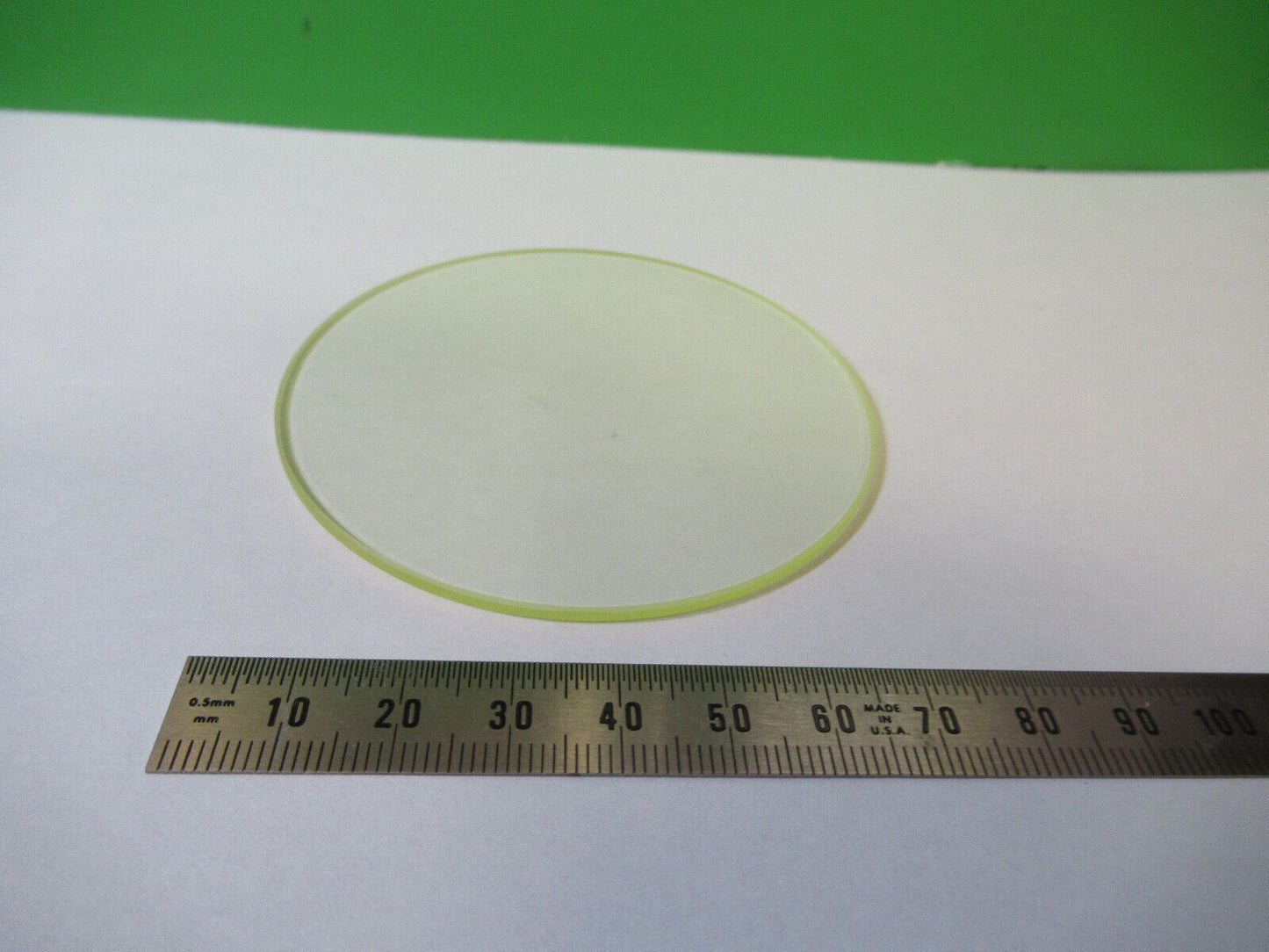 OPTICAL YELLOWISH GLASS WINDOW MIL SPEC LASER OPTICS AS PICTURED #22-A-38