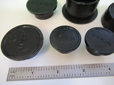 NIKON JAPAN PLASTIC CAPS LOT MICROSCOPE PART AS PICTURED &58-B-09