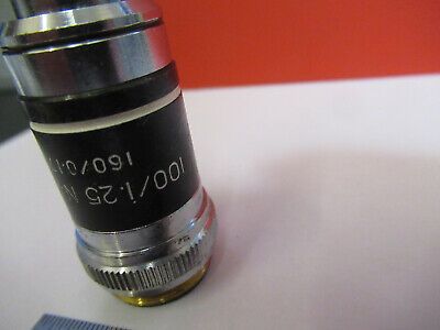 OBJECTIVE 100X /160mm OPTICS MICROSCOPE PART AS PICTURED &B6-A-06