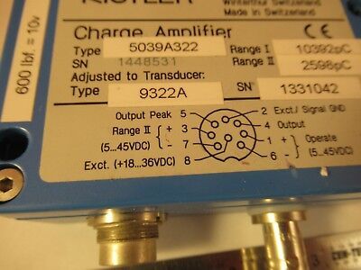 KISTLER CHARGE AMPLIFIER 5039A322 PIEZOELECTRIC SENSOR  #H1-B-12