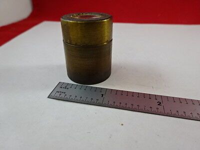 ANTIQUE BRASS MOUNTED LENS MICROSCOPE PART OPTICS #L9-B-33