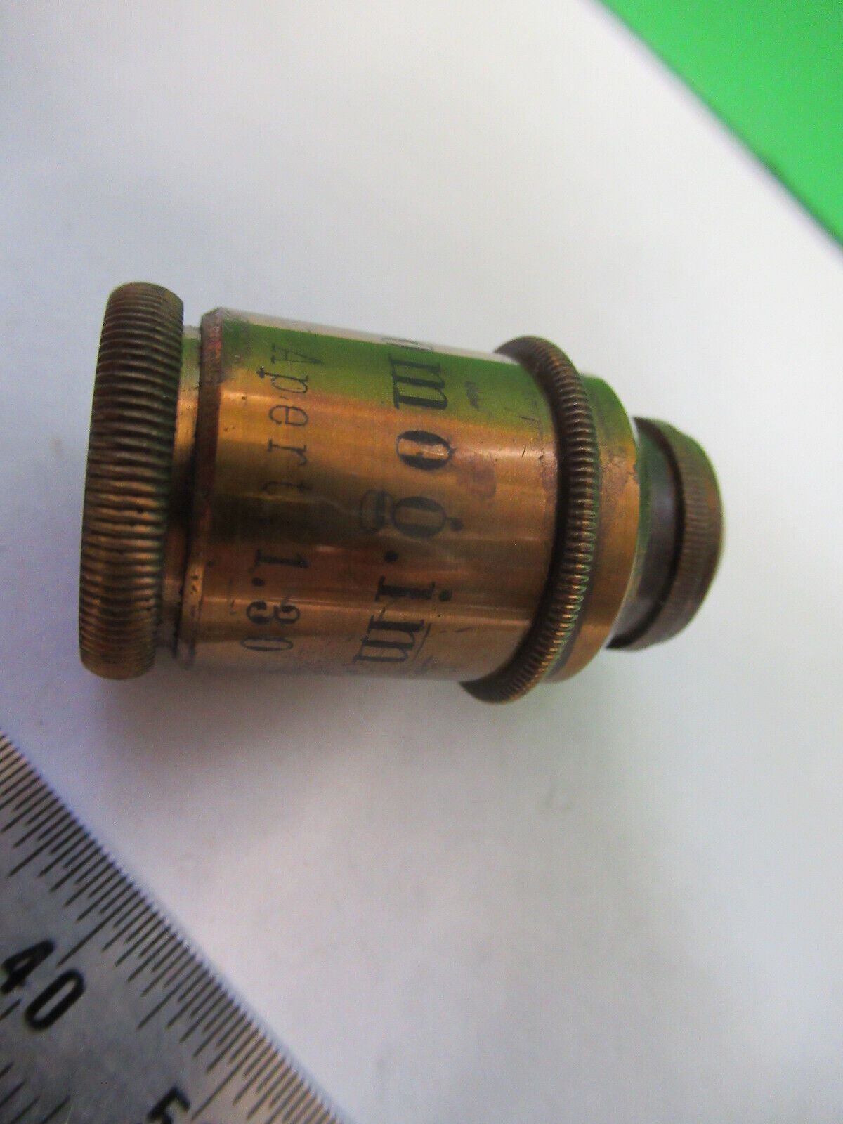 ANTIQUE BRASS REICHERT AUSTRIA OBJECTIVE RARE MICROSCOPE PART AS PICTURED 5-B-13